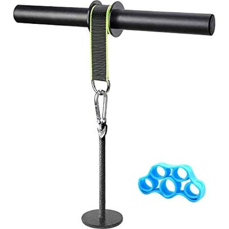 Wrist Roller - Forearm Roller - Steel Handle with EVA Grip - Compatible with 1 Inch Weight Plates - Up to 150 kg - For Home and Gym Use - 1 Piece (1/5)