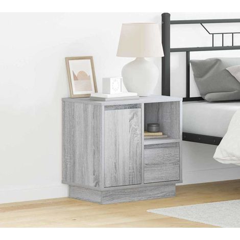 Bedside Cabinet with Grey 50 x 34.5 x 50 cm Engineered wood vidaXL (1/5)