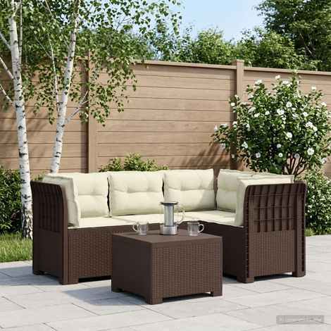 vidaXL Sofá de Jardín para 4 Personas con Cojines y Diseño de Rattan (1/5)