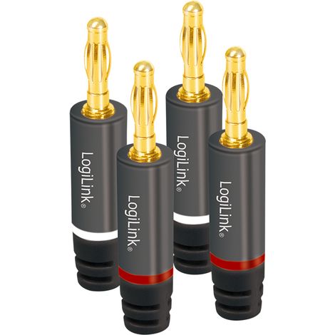 LogiLink CA1212 conector Banana Gris