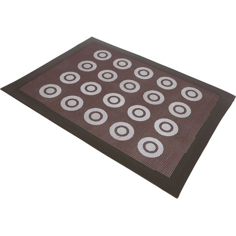 Tapis de cuisson rond creux noir en fibre de verre résistant à la chaleur, antiadhésif et réutilisable, idéal pour le pain. (1/5)