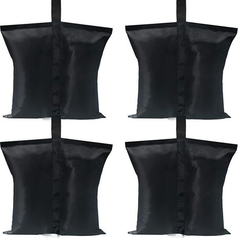 Lot de 4 sacs de poids de qualité industrielle pour tonnelle pliante. Tente pliante extérieure contrepoids sac de pied tente à quatre coins.Noir. (1/5)