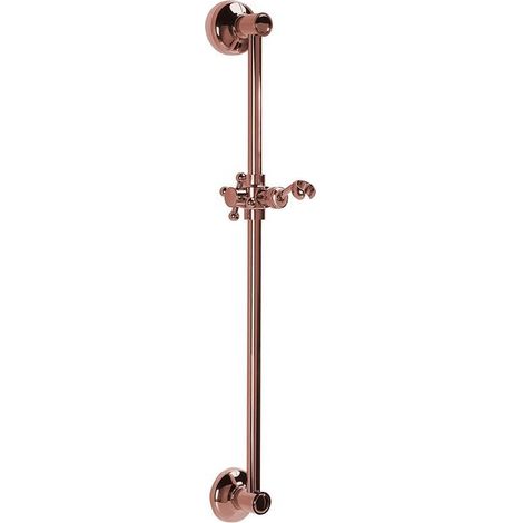 Barre de douche ANTEA, support réglable, ronde, 670 mm, or rose