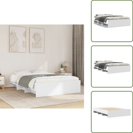 Letto in legno multistrato - vidaXL Giroletto Bianco 120x200 cm in Legno Multistrato - Letto con supporto