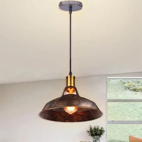 U-Do Lustre Réglable Vintage Lampe en Métal Rouille Rétro Suspension Luminaire éclairage décoration Chambre Salon (1/4)