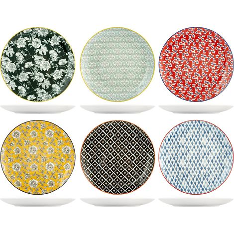 H&h set 6 piatti piani colourful assortiti cm27 (1/5)