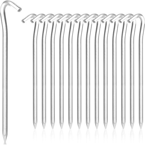 Piquets de Tente Robustes pour activités en Plein air : Pack de 14，Sardines de Fixation de 18 cm, Sardines Camping en Aluminium pour sols durs