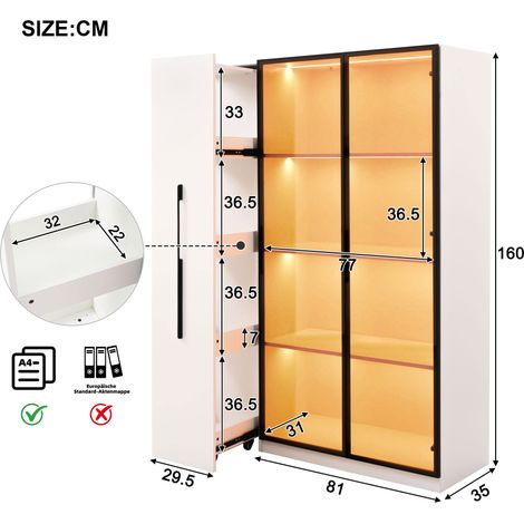 Möbelstück aus MDF in Weiß 170.99 x 50.5 x 10.01 cm HOMAIRE (1/5)