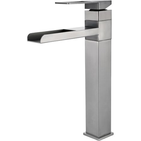 Robinet Lavabo Haut, Robinet Salle Bain Cascade, Mitigeur Lavabo Rotatif 360°argente (1/5)