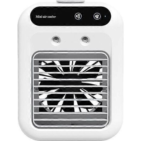 Ventilateur de refroidissement, ventilateur de climatisation, ventilateur électrique de bureau compact pour rafraîchir et humidifier l'air ambiant, brise naturelle silencieuse( ) (1/4)