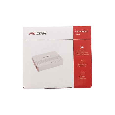 Hikvision Pro DS-3E0505D-E Switch di Rete Unmanaged 5 Porte Gigabit Ethernet Bianco (1/5)