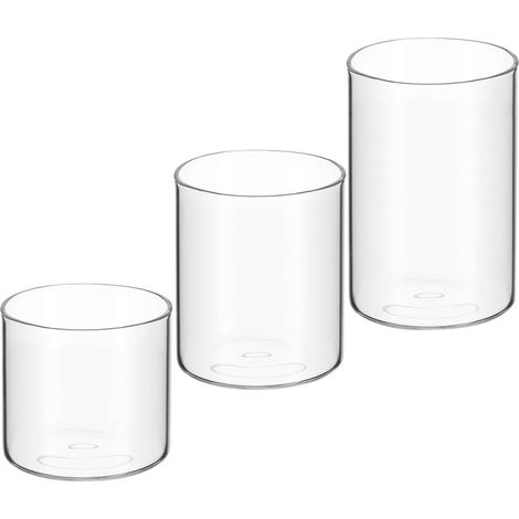 Lot de 3 Contenants de Bougie D'aromathérapie Créatifs en Verre Transparent, Bougeoirs Élégants pour Bougies Chauffe-Plat, pour Mariages et Dîners (1/5)