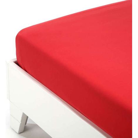 CALEFFI Lenzuolo Inferiore in Cotone Cotone tinta unita Matrimoniale Caleffi Tinta Unita Rosso