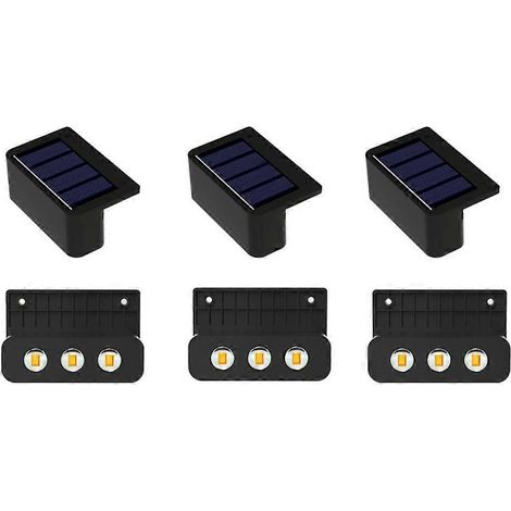 Lampe murale solaire d'extérieur étanche, alimentée par l'énergie solaire, éclairage vers le haut et vers le bas pour jardin, lumière chaude (1/5)