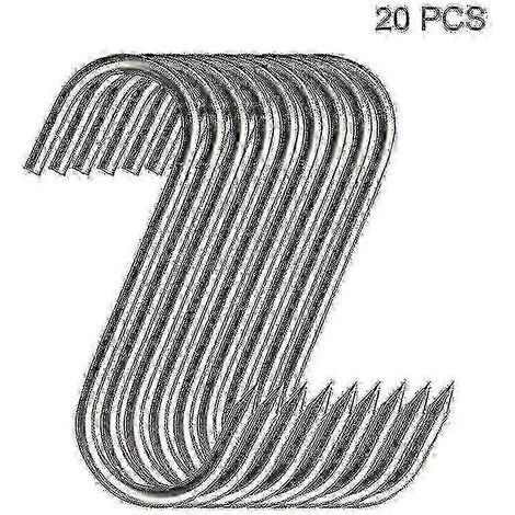 Lot de 20 crochets à viande en acier inoxydable à pointes acérées, compatibles avec les cuisines de boucherie et les fumoirs. (1/5)