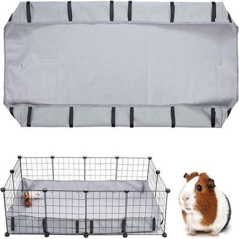 Tapis de cage imperméable et lavable pour cochons d'Inde, tapis de fond en toile imperméable pour lapins, chinchillas et petits animaux, facile à nettoyer, 61 x 121 cm (1/4)