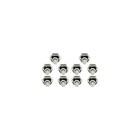 10 Mini-Druckknöpfe für Schubladen, Schränke, Türen und Wohnwagen – Nickel-Finish – Crezuo