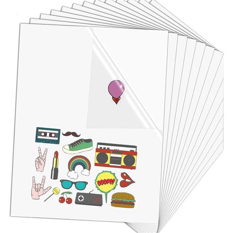 25 Feuilles Papier Autocollant Transparent,Autocollants Vinyle Jet D'encre A4,Film Autocollant Papier D'impression, Film Autocollant Vinyle 100% Transparent Autocollant (1/5)