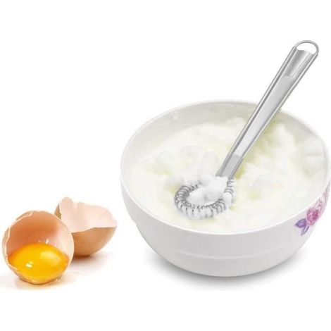 Fouet Cuisine à Spirale,Cuillère Magique en INOX mèche Batteur à Main levée mousseur Foamer moussant crémeux Acier Inoxydable (1/4)