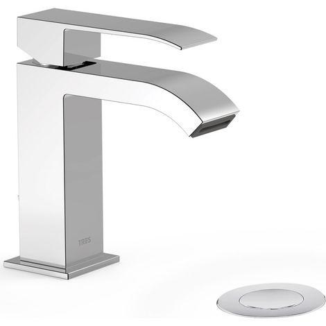 GRIFO MONOMANDO PARA LAVABO CON DESAGÜE AUTOMÁTICO CON MANETA