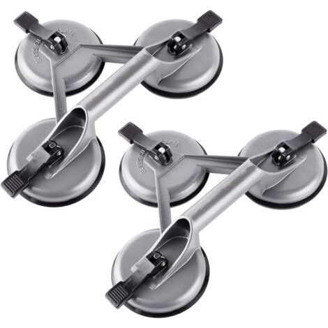 2x Aluminium Ventouses 120kg 120mm Verre Ventouse de manutention avec 3 Ventouses (1/4)