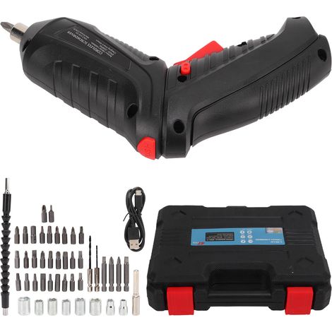 Perceuse-visseuse sans fil 2-en-1 poignée pivotante LED intégrée batterie lithium 3.6V couple 3.5Nm kit 45 embouts ABS (1/5)