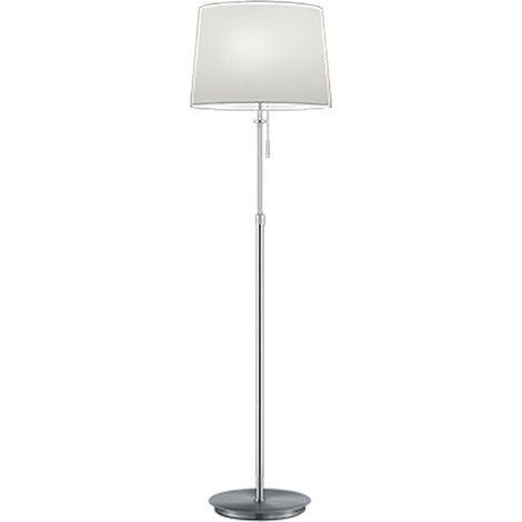 Lámpara de pie Trio Lyon Ø 46 cm. Altura regulable Salón y dormitorio. Estilo moderno. Metal. Color níquel mate (1/4)