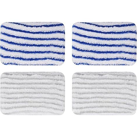 Juego de 4 paños de limpieza y vapor, accesorios de limpieza y vapor, mopa de vapor para Rowenta Clean & Steam ZR850002 ZR005801 ZR005804 (gris y azul)