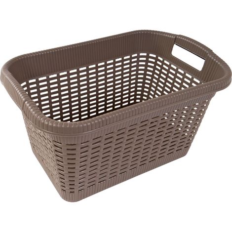 Wäschekorb 20L Rattan-Optik Wäschesammler Wäschebehälter Wäschebox Wäschewanne - braun