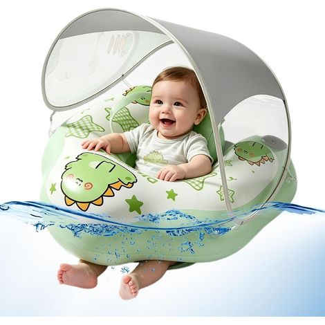 Bouée gonflable avec auvent amovible pour piscine Idéale pour la piscine, le lac, la mer, le jardin, les vacances d'été, les voyages et les anniversaires.