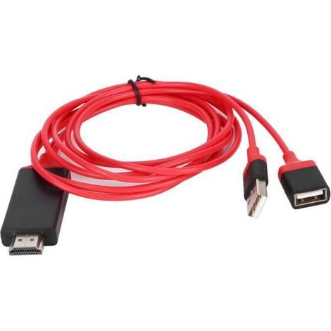Câble Adaptateur HDMI - 1080P - Pour Téléphone iOS Et Android - Charge Intégrée - 1 Pièce (1/4)