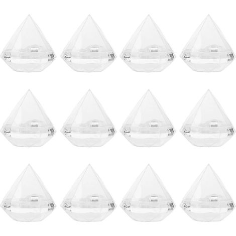 Boîte transparente en plastique diamant pour bonbons, rangement sucré pour maison, pot clair forme géométrique. (1/5)
