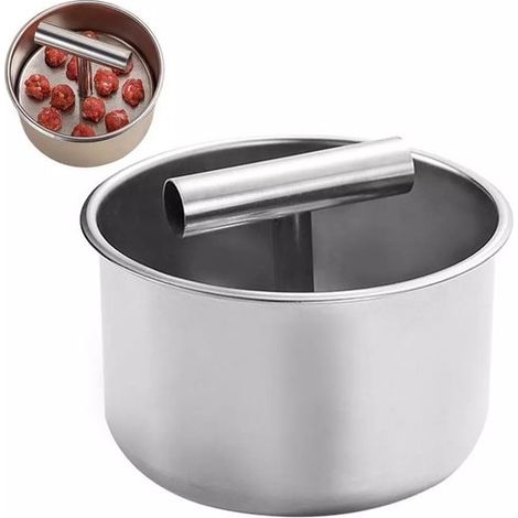 Machine à boulettes de viande en acier inoxydable à 12 trous, moule manuel pour préparation de boulettes à la maison et en cuisine (1/5)