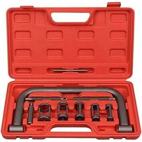 Vie 10PCS Kit de Compresseur de Ressort de Soupape, avec Pince de Compression à Ressort/Adapteurs/Vis d'extension/Barre de Compression pour Moteur de Voiture/Mini-fourgonnettes/VTT/Moto (1/4)