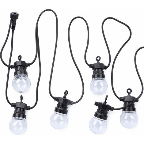 Guirlande Lumineuse Solaire G50 Étanche, 20 Ampoules Transparentes pour Jardin, Terrasse, Camping et Noël (1/5)