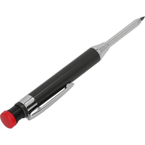 Robuster mechanischer Zimmermannsbleistift mit Minenspitzer, lange Spitze für tiefe Löcher, ideal für Zimmerei und Baustellen, schwarz. (1/5)