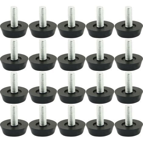 20 pièces table de réglage de meuble et base de chaise protection de sol glissière à vis 22mm x M6 x 20mm (1/5)
