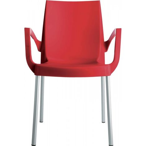Poltrona Impilabile rossa Con Gambe In Alluminio (1/2)