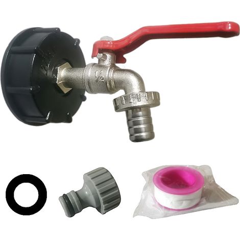 Lntyq Wasserhahntank 1000L S60X6 IBC Hahnanschluss, Ablauftankadapter, für Gartenwasserhahn, für Tankadapter (1 Stück) (1/3)