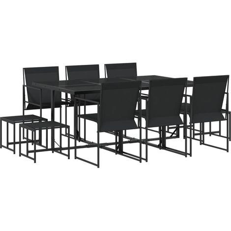 Maison Exclusive - Set da Pranzo da Giardino 11 pz Nero in Textilene