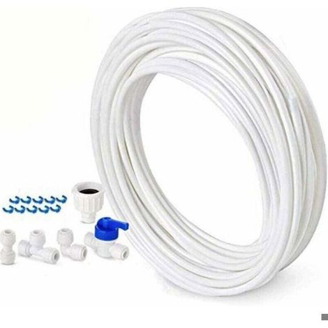 Enowelir Tuyau d'Alimentation en Eau 10 mètres Kit de Connexion pour Réfrigérateur Double Porte Style Européen Diamètre 6,3 mm (1/5)
