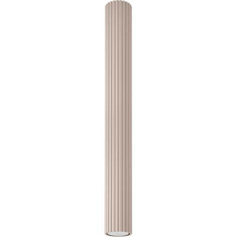 Moderner Deckenspot, taupe, rund, gewellt, Röhrenform, 60 cm, 1xGU10 10W, KARBON, Sollux Lighting