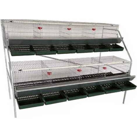 Gabbia ovaiole 8 scomparti Ropet 100132 zincato 210x125x180 cm 63kg, 2 piani