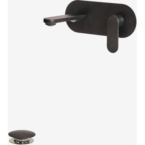 Ensemble de robinet de lavabo à encastrer en laiton Alameda et robinet de vidange de lavabo de type Orveta Click-Clack SKLUM Noir