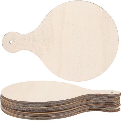 Lot de 10 plateaux ronds à pizza, planches à découper en bois brut, plateaux de service pour la cuisine (1/2)