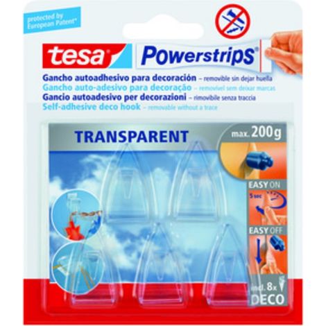 GANCIO ADESIVO TESA POWERSTRIPS TRASPARENTE 5 PZ