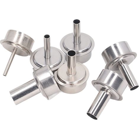 Lot de 7 buses droites pour pistolet à air chaud, embouts en acier inoxydable pour station de dessoudage, pour réparation et maintenance.