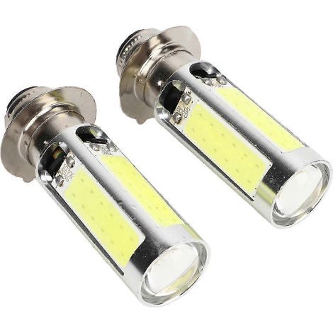 2 ampoules LED COB H6M blanches 6000K pour phares antibrouillard de moto/quad PX15d P15D251 AB (1/5)