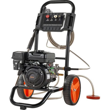 Nettoyeur haute pression à essence 2900 PSI, 7 L/min, pompe en aluminium, pistolet et lance, 4 buses, pour voitures, clôtures, allées, terrasses et mobilier. (1/5)