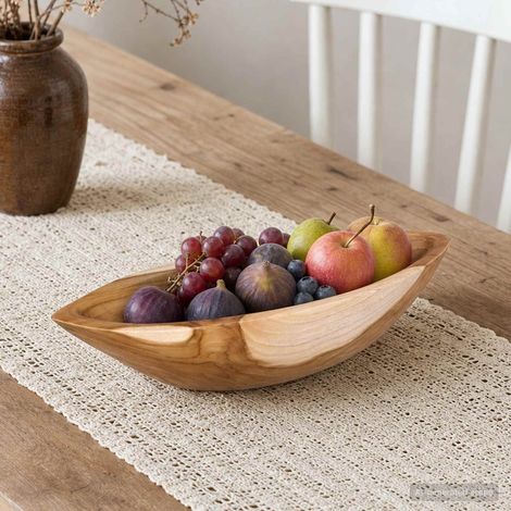 vidaXL Fruit Bowl JEPARA Teak Brown 46 x 16 x 11 cm (1/5)